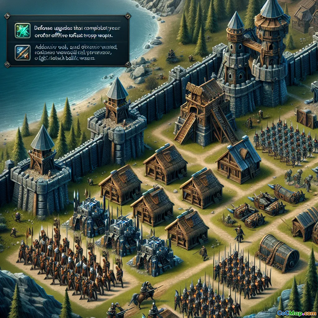 Defense upgrades that complement offensive troop strength