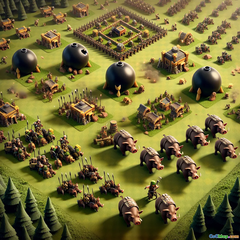 Giant Bombs vs. Hog Riders: Placeringsmönster som vinner försvar