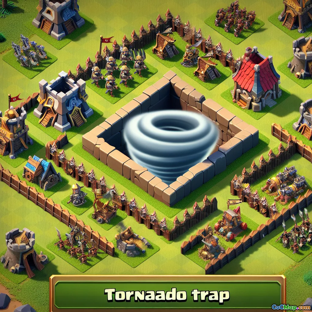 Tornado Trap Placement for Clustered Enemy Troops