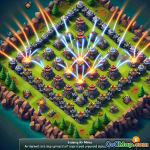 Perfekt placering av sökande luftgruvor för luftförsvar