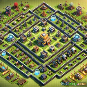 Hemligheter för att balansera brott och försvar i krigsbaslayouter