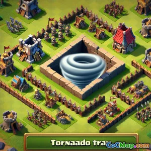 Tornado Trap Placement for Clustered Enemy Troops