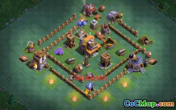 Anti 2 & 3 Star Trophy Base for Builder Hall 4 in Clash of Clans #22903