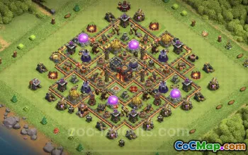 Anti 3 Star Farming Base TH10 - Clash of Clans Design #24979