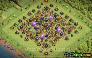 Best Anti 2 Star TH10 Base - Clash of Clans Defense Guide #24964