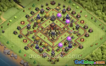 Best Anti 2-Star TH10 Base Copy - Clash of Clans Hybrid #25000