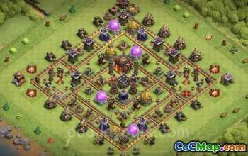 Best Anti 2-Star TH10 Base - Hybrid Defense for COC #25075