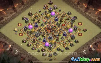 Best Anti 2 Star TH10 War Base & Link - Clash of Clans #24936