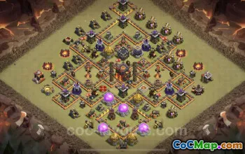 Best Anti 2 Star TH10 War Base with Link - Clash of Clans #19767