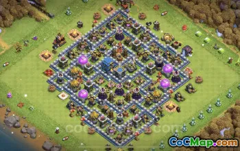 Best Anti 2 Star TH12 Base - Clash of Clans Defense #20852