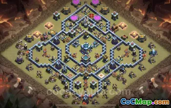 Best Anti 2 Star TH13 War Base - Anti Air & Electro Dragon #21110