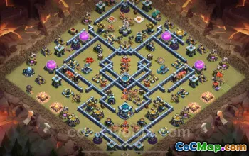 Best Anti-2 Star TH13 War Base | Legend League Link #21052