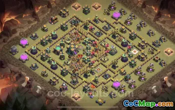 Best Anti 2 Star TH14 War Base with Link for CWL #26019
