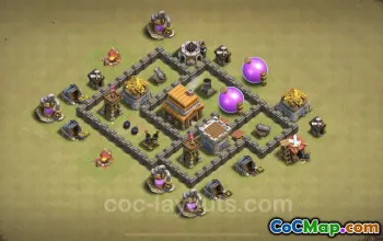 Best Anti 2 Star TH4 War Base - Copy Link & Strategy #18045