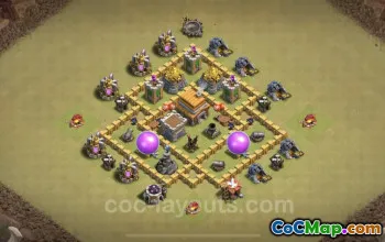 Best Anti 2 Star TH5 War Base - Hybrid Layout & Link #18230