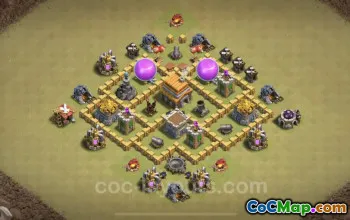 Căn cứ chiến tranh TH5 chống 2 sao tốt nhất | Tòa thị chính 5 Bản sao CWL #18198