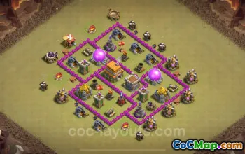 Best Anti 2 Star TH6 War Base 2024 with Copy Link #18341