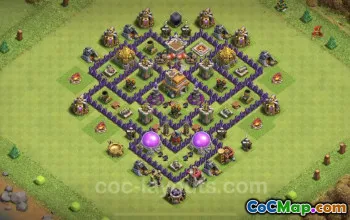 Best Anti 2 Star TH7 Base with Link - Clash of Clans #23993