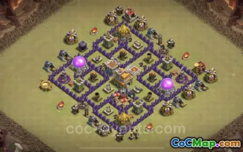 Best Anti 2 Star TH7 War Base | Top Defense with Link #24249