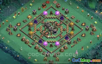 Best Anti 2 Star TH9 Base - Hybrid Defense & Links #24788