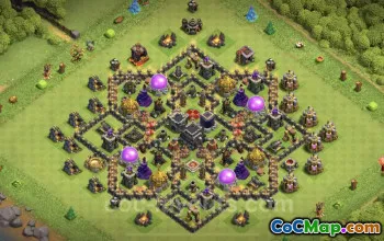Best Anti 2 Star TH9 Base - Hybrid Layouts for Clash of Clans #24797