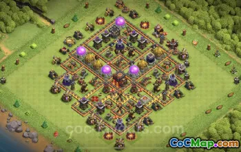 Best Anti 2 Stars TH10 Base - Clash of Clans Hybrid Link #24970