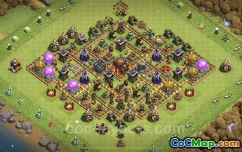 Best Anti 2 Stars TH10 Base Copy - Clash of Clans #24906