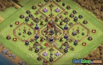 Best Anti 2 Stars TH10 Base - Hybrid Defense Link #19872