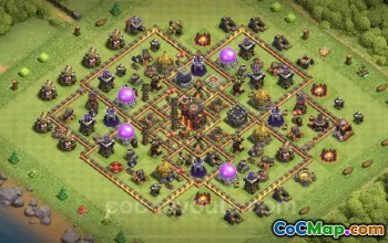 Best Anti 2 Stars TH10 Hybrid Base - Clash of Clans #25119