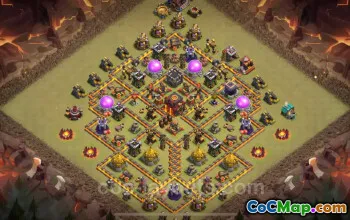 Best Anti 2 Stars TH10 War Base 2025 - Clash of Clans #19698