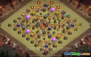 Best Anti 2 Stars TH10 War Base 2025 - Link & Tips #19650