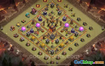 Best Anti 2 Stars TH10 War Base 2025 with Link - COC #19699