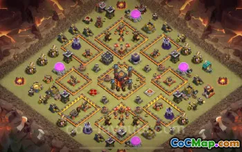 Best Anti 2 Stars TH10 War Base - Clash of Clans 2024 #24917