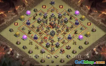 Best Anti 2 Stars TH10 War Base - Copy & Link Available #24901
