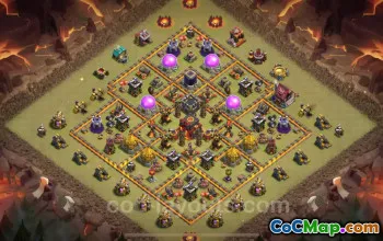 Best Anti 2 Stars TH10 War Base - Hybrid Link 2025 #19984