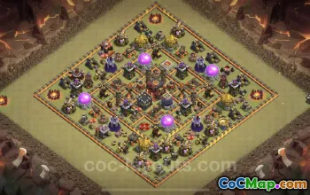 Best Anti 2 Stars TH10 War Base & Link - Clash of Clans #19855