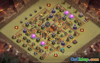 Best Anti 2 Stars TH10 War Base Link - Clash of Clans 2024 #24915