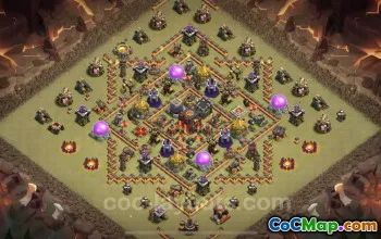 Best Anti 2 Stars TH10 War Base with Link - Clash of Clans #19737