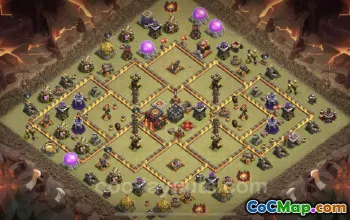 Best Anti 2 Stars TH10 War Base with Link - Clash of Clans #25137