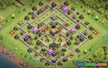 Best Anti 2 Stars TH11 Base - Hybrid Design & Link #25299