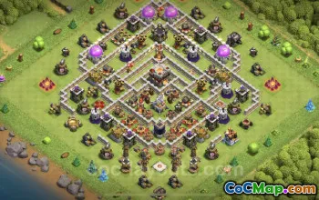 Best Anti 2 Stars TH11 Base - Hybrid Design & Links #25392