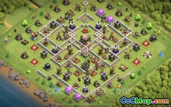 Best Anti 2 Stars TH11 Base with Link - Clash of Clans #25389