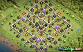 Best Anti 2 Stars TH11 Hybrid Base - Clash of Clans #25343