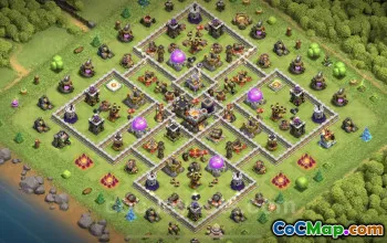 Best Anti 2 Stars TH11 Hybrid Base with Link - Clash of Clans #25382