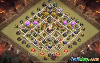 Best Anti 2 Stars TH11 War Base 2025 - Hybrid with Link #20473