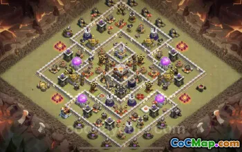 Best Anti 2 Stars TH11 War Base - Hybrid & Link #25274