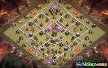 Best Anti 2 Stars TH11 War Base with Link - Clash of Clans #20341