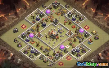 Best Anti 2 Stars TH11 War Base with Link - Clash of Clans #25275