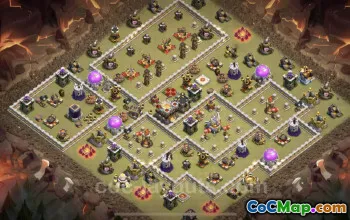 Best Anti 2 Stars TH11 War Base with Link - Clash of Clans #25375