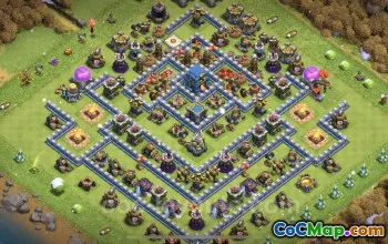 Best Anti 2 Stars TH12 Base - Clash of Clans Defense #25652